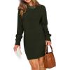 imagePRETTYGARDEN Womens Winter Long Sleeve Short Sweater Dress Chunky Ribbed Knit Tunic Pullover Oversized Fall SweatersArmy Green