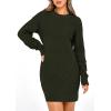 imagePRETTYGARDEN Womens Winter Long Sleeve Short Sweater Dress Chunky Ribbed Knit Tunic Pullover Oversized Fall SweatersArmy Green