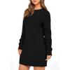 imagePRETTYGARDEN Womens Winter Long Sleeve Short Sweater Dress Chunky Ribbed Knit Tunic Pullover Oversized Fall SweatersBlack