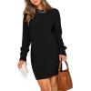 imagePRETTYGARDEN Womens Winter Long Sleeve Short Sweater Dress Chunky Ribbed Knit Tunic Pullover Oversized Fall SweatersBlack