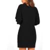 imagePRETTYGARDEN Womens Winter Long Sleeve Short Sweater Dress Chunky Ribbed Knit Tunic Pullover Oversized Fall SweatersBlack