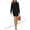 imagePRETTYGARDEN Womens Winter Long Sleeve Short Sweater Dress Chunky Ribbed Knit Tunic Pullover Oversized Fall SweatersBlack
