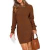 imagePRETTYGARDEN Womens Winter Long Sleeve Short Sweater Dress Chunky Ribbed Knit Tunic Pullover Oversized Fall SweatersCaramel