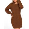 imagePRETTYGARDEN Womens Winter Long Sleeve Short Sweater Dress Chunky Ribbed Knit Tunic Pullover Oversized Fall SweatersCaramel