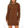 imagePRETTYGARDEN Womens Winter Long Sleeve Short Sweater Dress Chunky Ribbed Knit Tunic Pullover Oversized Fall SweatersCaramel