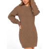 imagePRETTYGARDEN Womens Winter Long Sleeve Short Sweater Dress Chunky Ribbed Knit Tunic Pullover Oversized Fall SweatersLight Camel