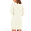 imagePRETTYGARDEN Womens Winter Long Sleeve Short Sweater Dress Chunky Ribbed Knit Tunic Pullover Oversized Fall SweatersWhite