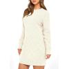 imagePRETTYGARDEN Womens Winter Long Sleeve Short Sweater Dress Chunky Ribbed Knit Tunic Pullover Oversized Fall SweatersWhite