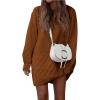 imagePRETTYGARDEN Womens Winter Long Sleeve Short Sweater Dress Chunky Ribbed Knit Tunic Pullover Oversized Fall SweatersCaramel
