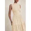 imagePRETTYGARDEN Summer Dresses for Women 2025 Casual Eyelet Tank Top Sundress Sleeveless Wedding Guest Maxi Dress with PocketsBeige