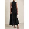 imagePRETTYGARDEN Summer Dresses for Women 2025 Casual Eyelet Tank Top Sundress Sleeveless Wedding Guest Maxi Dress with PocketsBlack