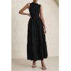 imagePRETTYGARDEN Summer Dresses for Women 2025 Casual Eyelet Tank Top Sundress Sleeveless Wedding Guest Maxi Dress with PocketsBlack