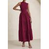imagePRETTYGARDEN Summer Dresses for Women 2025 Casual Eyelet Tank Top Sundress Sleeveless Wedding Guest Maxi Dress with PocketsJujube Red