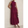 imagePRETTYGARDEN Summer Dresses for Women 2025 Casual Eyelet Tank Top Sundress Sleeveless Wedding Guest Maxi Dress with PocketsJujube Red
