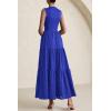 imagePRETTYGARDEN Summer Dresses for Women 2025 Casual Eyelet Tank Top Sundress Sleeveless Wedding Guest Maxi Dress with PocketsRoyal Blue