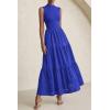 imagePRETTYGARDEN Summer Dresses for Women 2025 Casual Eyelet Tank Top Sundress Sleeveless Wedding Guest Maxi Dress with PocketsRoyal Blue