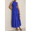 imagePRETTYGARDEN Summer Dresses for Women 2025 Casual Eyelet Tank Top Sundress Sleeveless Wedding Guest Maxi Dress with PocketsRoyal Blue