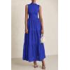 imagePRETTYGARDEN Summer Dresses for Women 2025 Casual Eyelet Tank Top Sundress Sleeveless Wedding Guest Maxi Dress with PocketsRoyal Blue