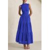 imagePRETTYGARDEN Summer Dresses for Women 2025 Casual Eyelet Tank Top Sundress Sleeveless Wedding Guest Maxi Dress with PocketsRoyal Blue