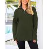 imagePRETTYGARDEN Womens 2024 Fall Chunky Knit Oversized Sweaters Long Sleeve Collared Quarter Zip Pullover Winter Jumper TopsArmy Green