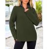 imagePRETTYGARDEN Womens 2024 Fall Chunky Knit Oversized Sweaters Long Sleeve Collared Quarter Zip Pullover Winter Jumper TopsArmy Green