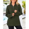 imagePRETTYGARDEN Womens 2024 Fall Chunky Knit Oversized Sweaters Long Sleeve Collared Quarter Zip Pullover Winter Jumper TopsArmy Green