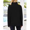 imagePRETTYGARDEN Womens 2024 Fall Chunky Knit Oversized Sweaters Long Sleeve Collared Quarter Zip Pullover Winter Jumper TopsBlack