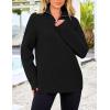 imagePRETTYGARDEN Womens 2024 Fall Chunky Knit Oversized Sweaters Long Sleeve Collared Quarter Zip Pullover Winter Jumper TopsBlack