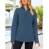 imagePRETTYGARDEN Womens 2024 Fall Chunky Knit Oversized Sweaters Long Sleeve Collared Quarter Zip Pullover Winter Jumper TopsBlue