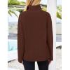 imagePRETTYGARDEN Womens 2024 Fall Chunky Knit Oversized Sweaters Long Sleeve Collared Quarter Zip Pullover Winter Jumper TopsCoffee