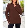 imagePRETTYGARDEN Womens 2024 Fall Chunky Knit Oversized Sweaters Long Sleeve Collared Quarter Zip Pullover Winter Jumper TopsCoffee