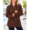 imagePRETTYGARDEN Womens 2024 Fall Chunky Knit Oversized Sweaters Long Sleeve Collared Quarter Zip Pullover Winter Jumper TopsCoffee
