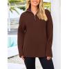 imagePRETTYGARDEN Womens 2024 Fall Chunky Knit Oversized Sweaters Long Sleeve Collared Quarter Zip Pullover Winter Jumper TopsCoffee