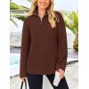 imagePRETTYGARDEN Womens 2024 Fall Chunky Knit Oversized Sweaters Long Sleeve Collared Quarter Zip Pullover Winter Jumper TopsCoffee