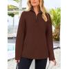 imagePRETTYGARDEN Womens 2024 Fall Chunky Knit Oversized Sweaters Long Sleeve Collared Quarter Zip Pullover Winter Jumper TopsCoffee