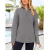 imagePRETTYGARDEN Womens 2024 Fall Chunky Knit Oversized Sweaters Long Sleeve Collared Quarter Zip Pullover Winter Jumper TopsGrey