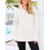 imagePRETTYGARDEN Womens 2024 Fall Chunky Knit Oversized Sweaters Long Sleeve Collared Quarter Zip Pullover Winter Jumper TopsWhite