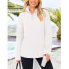 imagePRETTYGARDEN Womens 2024 Fall Chunky Knit Oversized Sweaters Long Sleeve Collared Quarter Zip Pullover Winter Jumper TopsWhite