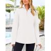 imagePRETTYGARDEN Womens 2024 Fall Chunky Knit Oversized Sweaters Long Sleeve Collared Quarter Zip Pullover Winter Jumper TopsWhite