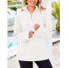 imagePRETTYGARDEN Womens 2024 Fall Chunky Knit Oversized Sweaters Long Sleeve Collared Quarter Zip Pullover Winter Jumper TopsWhite