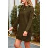imagePRETTYGARDEN Womens 2025 Fall Knit Pullover Sweaters Long Sleeve Crewneck Oversized Loose Short Sweater DressArmy Green