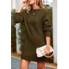 imagePRETTYGARDEN Womens 2025 Fall Knit Pullover Sweaters Long Sleeve Crewneck Oversized Loose Short Sweater DressArmy Green