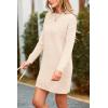 imagePRETTYGARDEN Womens 2025 Fall Knit Pullover Sweaters Long Sleeve Crewneck Oversized Loose Short Sweater DressBeige