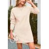 imagePRETTYGARDEN Womens 2025 Fall Knit Pullover Sweaters Long Sleeve Crewneck Oversized Loose Short Sweater DressBeige