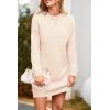 imagePRETTYGARDEN Womens 2025 Fall Knit Pullover Sweaters Long Sleeve Crewneck Oversized Loose Short Sweater DressBeige