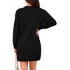 imagePRETTYGARDEN Womens 2025 Fall Knit Pullover Sweaters Long Sleeve Crewneck Oversized Loose Short Sweater DressBlack