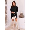 imagePRETTYGARDEN Womens 2025 Fall Knit Pullover Sweaters Long Sleeve Crewneck Oversized Loose Short Sweater DressBlack