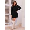 imagePRETTYGARDEN Womens 2025 Fall Knit Pullover Sweaters Long Sleeve Crewneck Oversized Loose Short Sweater DressBlack