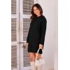imagePRETTYGARDEN Womens 2025 Fall Knit Pullover Sweaters Long Sleeve Crewneck Oversized Loose Short Sweater DressBlack
