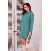 imagePRETTYGARDEN Womens 2025 Fall Knit Pullover Sweaters Long Sleeve Crewneck Oversized Loose Short Sweater DressBlue Green